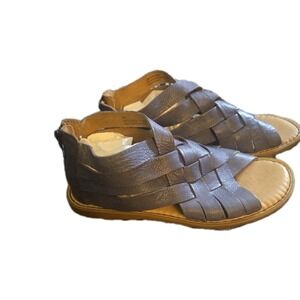 Born IWA Women's 8M Brown Leather Woven Fisherman Sandals Comfort Footbed...
